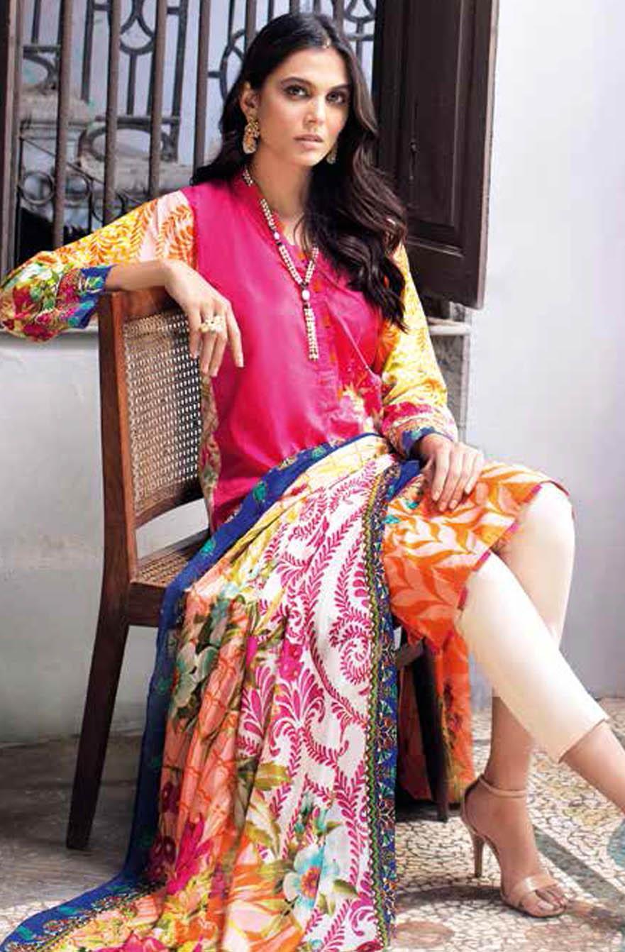 Gul Ahmed Printed Lawn Suits Unstitched 3 Piece GA21S SSM 52 - Summer Collection