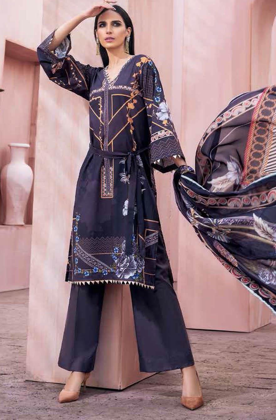 Gul Ahmed Printed Lawn Suits Unstitched 3 Piece GA21S SSM 53 - Summer Collection