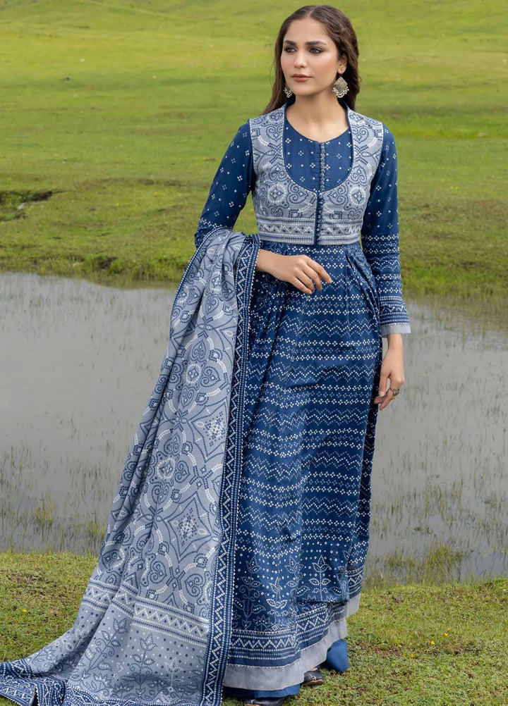 Gul Ahmed Printed Khaddar Suits Unstitched 3 Piece GA24UW K-42005 T - Winter Collection