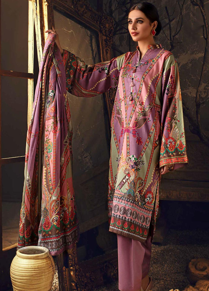 Gul Ahmed Printed Corduroy Suits Unstitched 3 Piece GA21JW CD-12012 B - Winter Collection