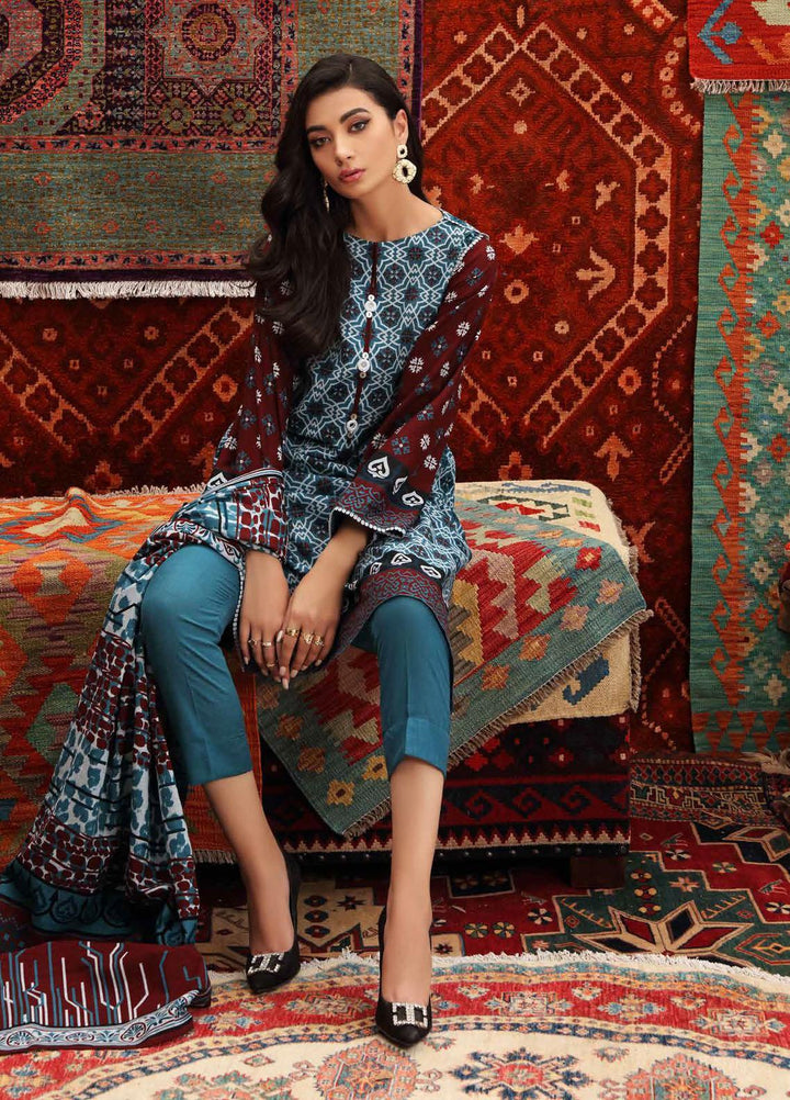 Gul Ahmed Printed Khaddar Suits Unstitched 3 Piece GA21JW K-12025 B  - Winter Collection
