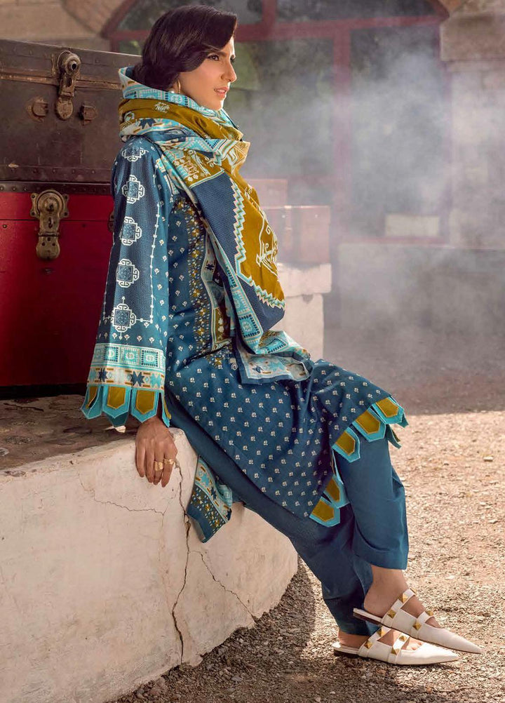 Gul Ahmed Printed Khaddar Suits Unstitched 3 Piece GA21JW K-12028 A   - Winter Collection