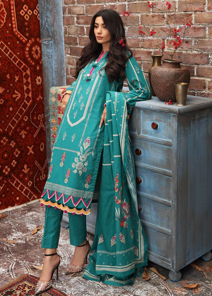 Gul Ahmed Printed Khaddar Suits Unstitched 3 Piece GA21JW K-12032 A   - Winter Collection