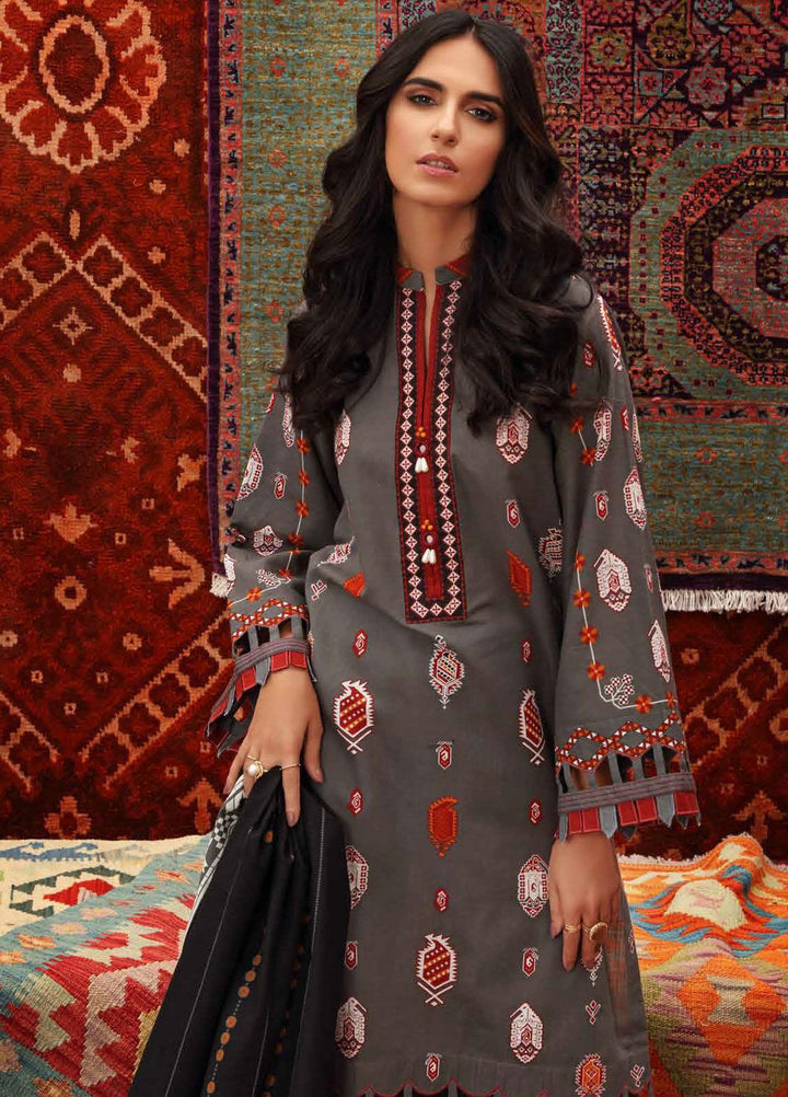 Gul Ahmed Printed Khaddar Suits Unstitched 3 Piece GA21JW K-12034 A - Winter Collection