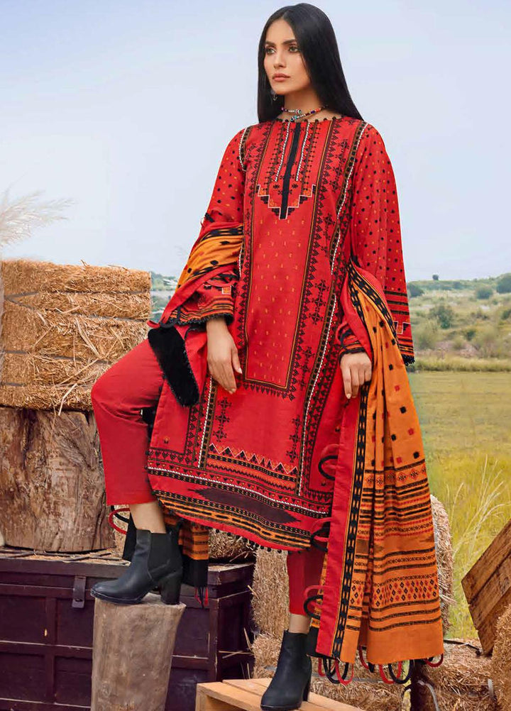 Gul Ahmed Printed Khaddar Suits Unstitched 3 Piece GA21JW K-12042 - Winter Collection
