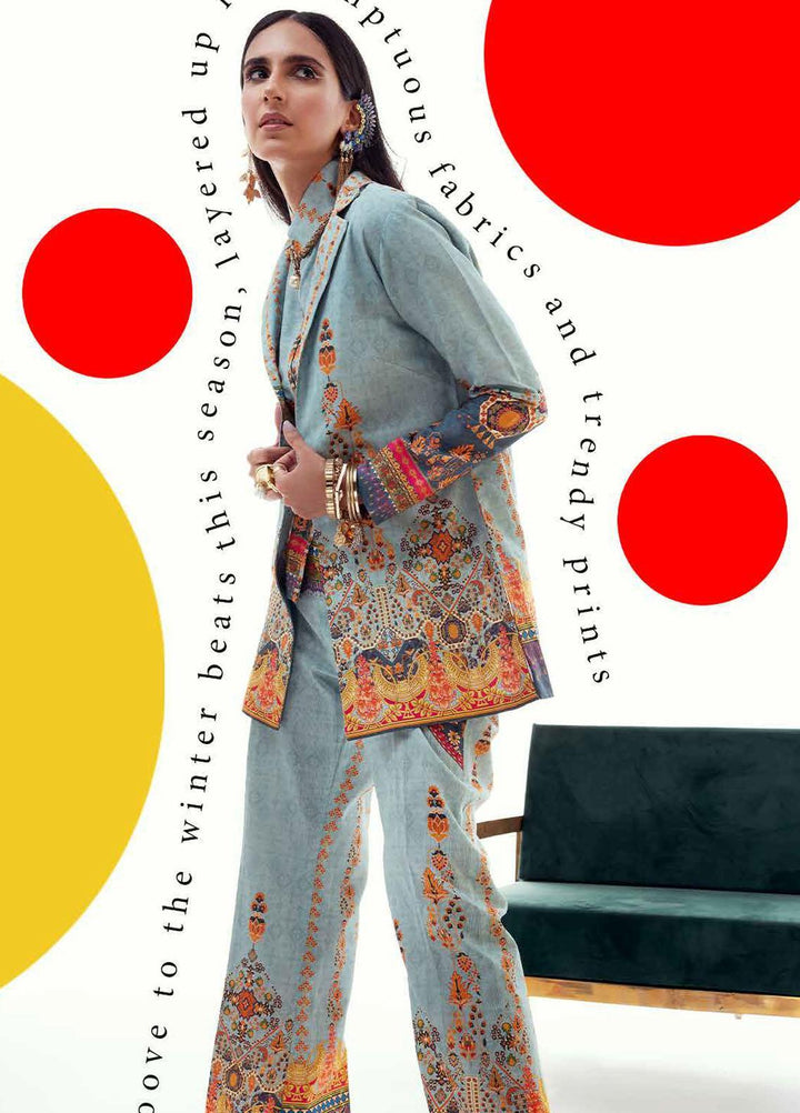 Gul Ahmed Printed Corduroy  Unstitched Kurti GA21JW SCD-12004 - Winter Collection