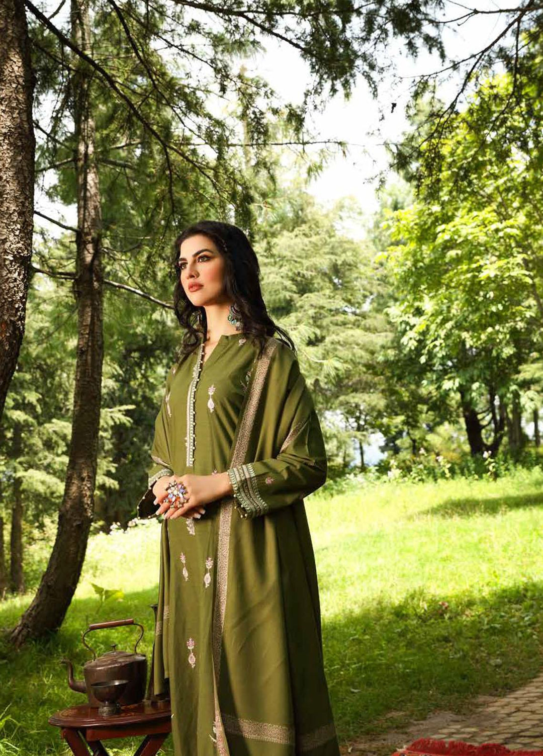 Gul Ahmed Embroidered Khaddar Suits Unstitched 3 Piece GA21JL AP-12028 - Winter Collection