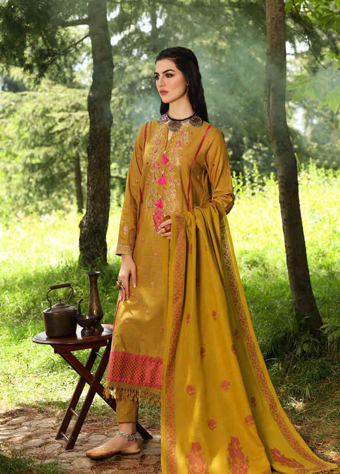 Gul Ahmed Embroidered Karandi Suits Unstitched 3 Piece GA21JL AY-12003 - Winter Collection main image 1