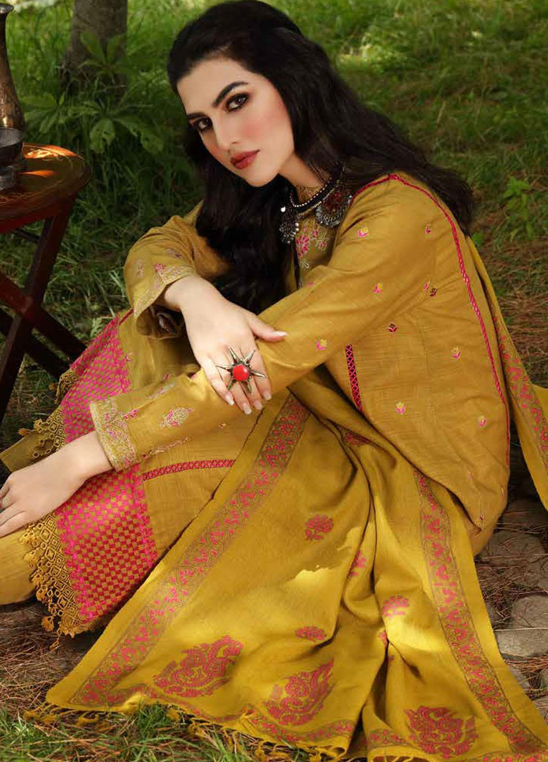 Gul Ahmed Embroidered Khaddar Suits Unstitched 3 Piece GA21JL AP-12037 - Winter Collection