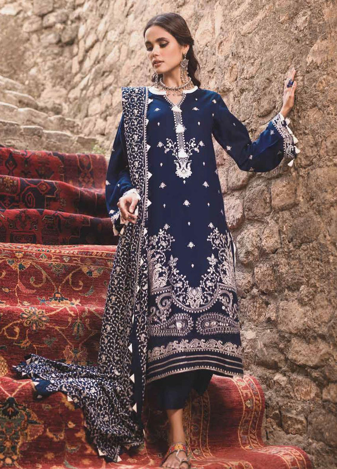 Gul Ahmed Embroidered Pashmina Suits Unstitched 3 Piece GA21JL AP-12046 - Winter Collection