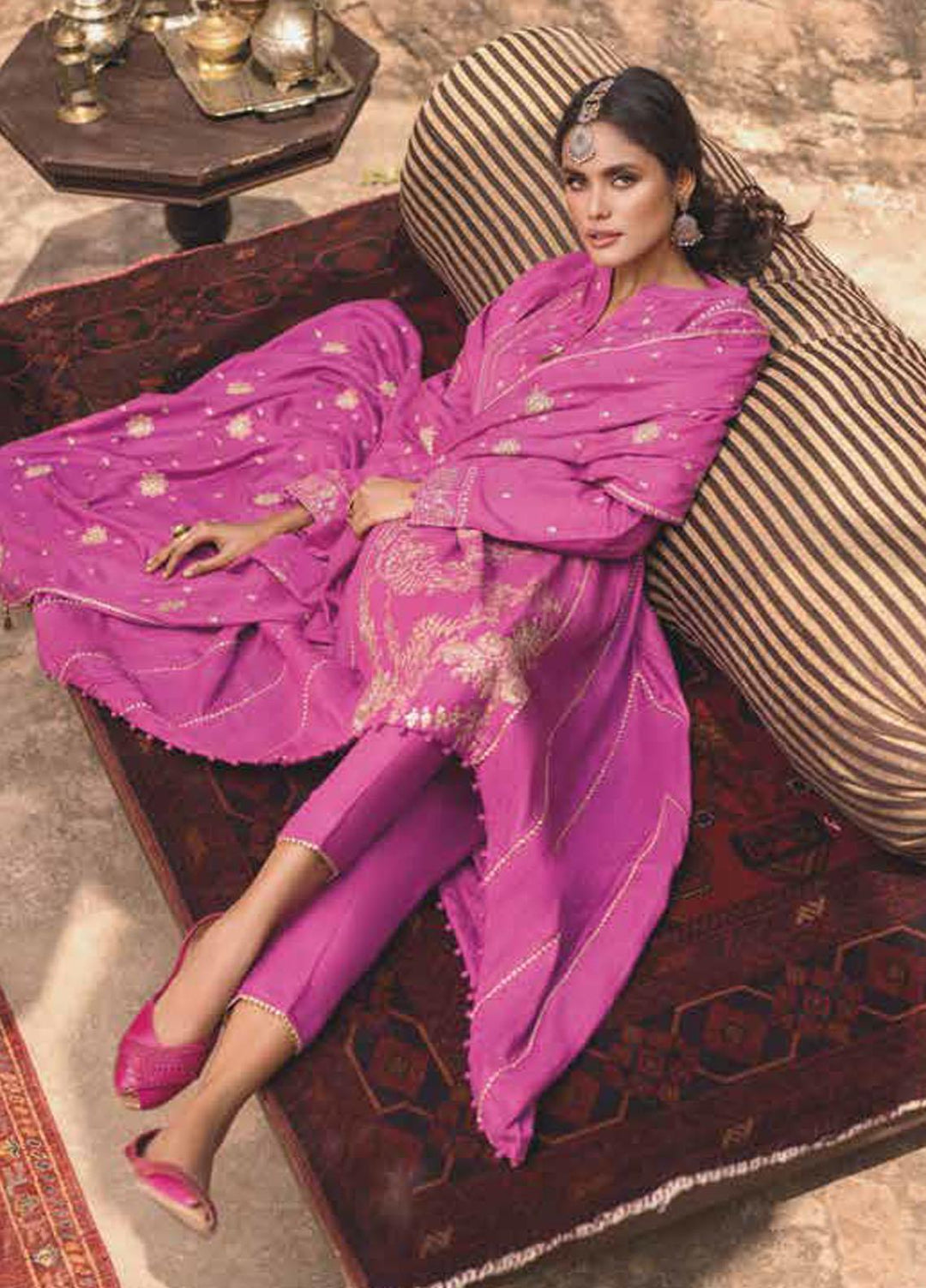 Gul Ahmed Embroidered Pashmina Suits Unstitched 3 Piece GA21JL AP-12053 - Winter Collection