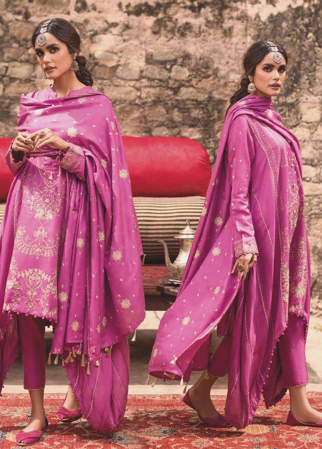 Gul Ahmed Embroidered Pashmina Suits Unstitched 3 Piece GA21JL AP-12053 - Winter Collection