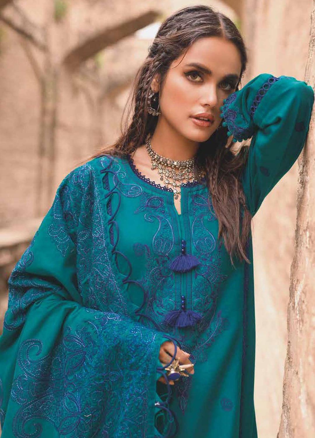 Gul Ahmed Embroidered Pashmina Suits Unstitched 3 Piece GA21JL AP-12056 - Winter Collection