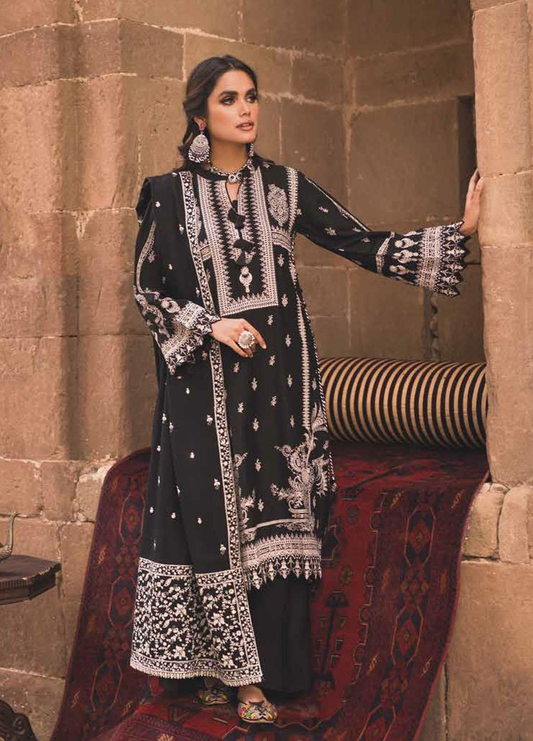 Gul Ahmed Embroidered Pashmina Suits Unstitched 3 Piece GA21JL AP-12061 - Winter Collection