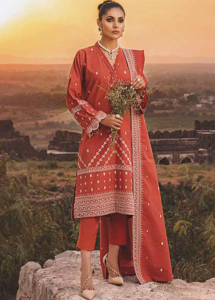 Gul Ahmed Embroidered Karandi Suits Unstitched 3 Piece GA21JL AY-12014 - Winter Collection