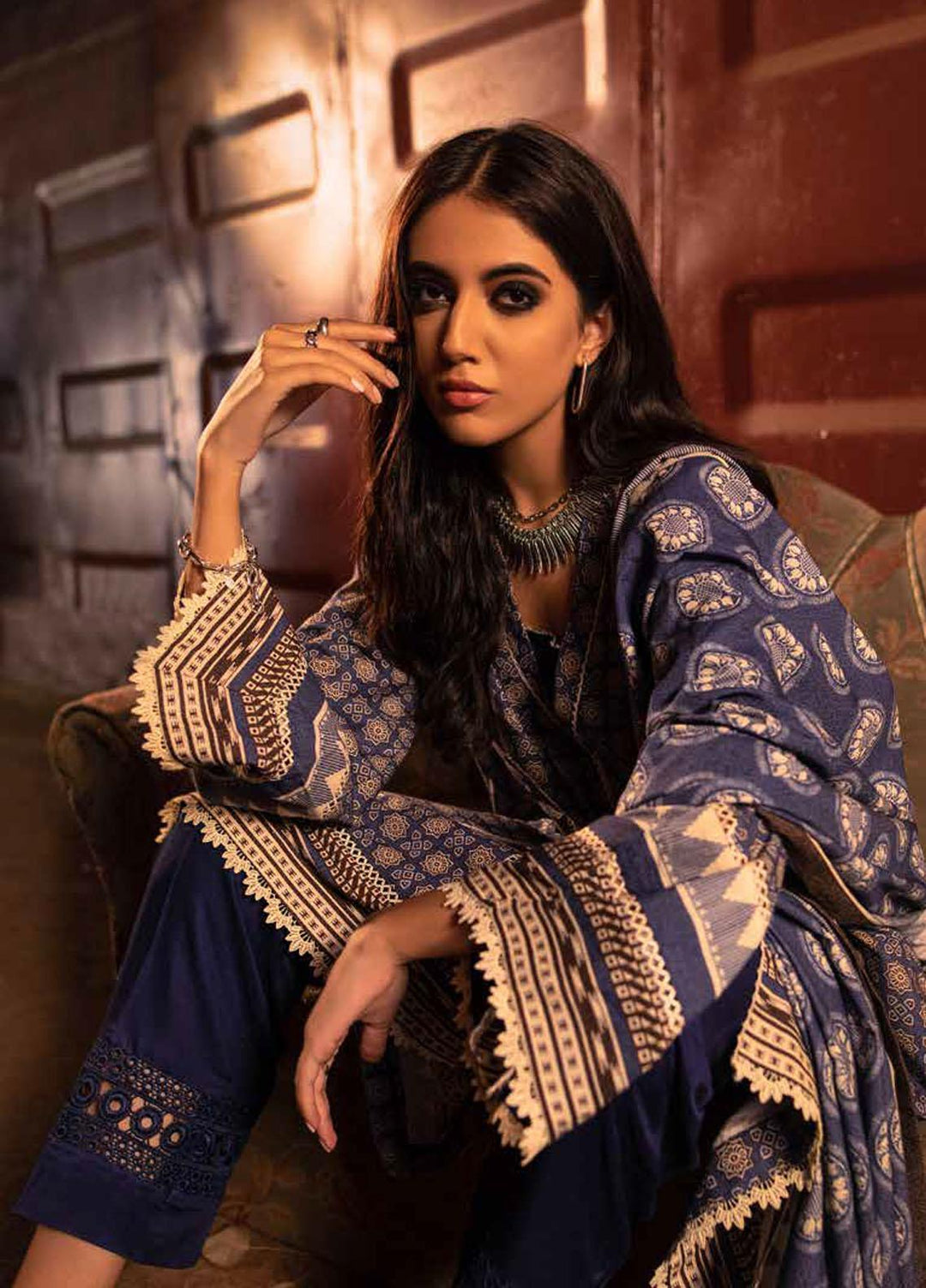 Gul Ahmed Printed Ayuthia Suits Unstitched 3 Piece GA21JL AY-12050 B - Winter Collection
