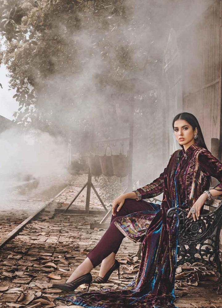 Gul Ahmed Printed Velvet Suits Unstitched 3 Piece GA21JL BVL-12008 A - Winter Collection