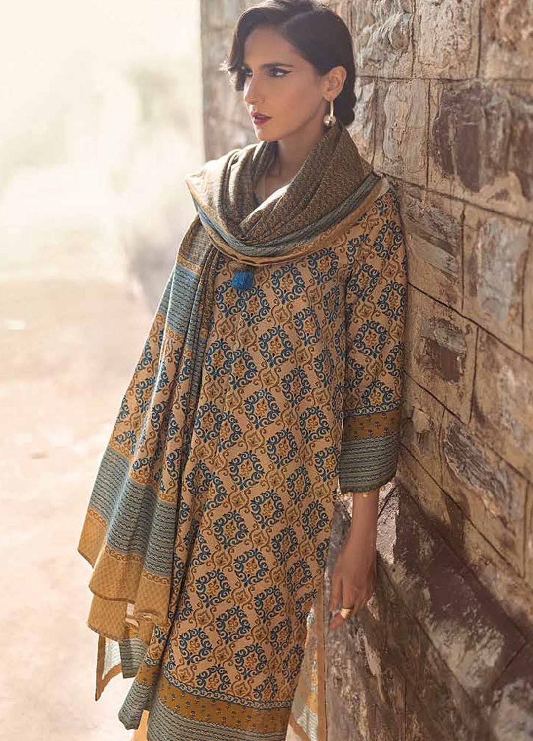 Gul Ahmed Printed Cotton Suits Unstitched 3 Piece GA21JL CS-12002 B - Winter Collection