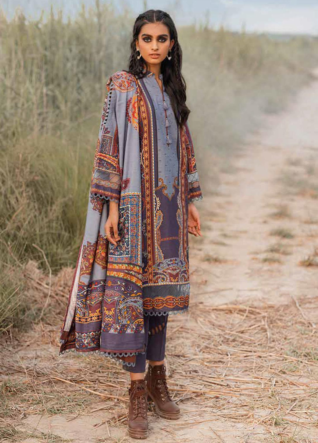 Gul Ahmed Printed Khaddar Suits Unstitched 3 Piece GA21JL CV-12013 - Winter Collection