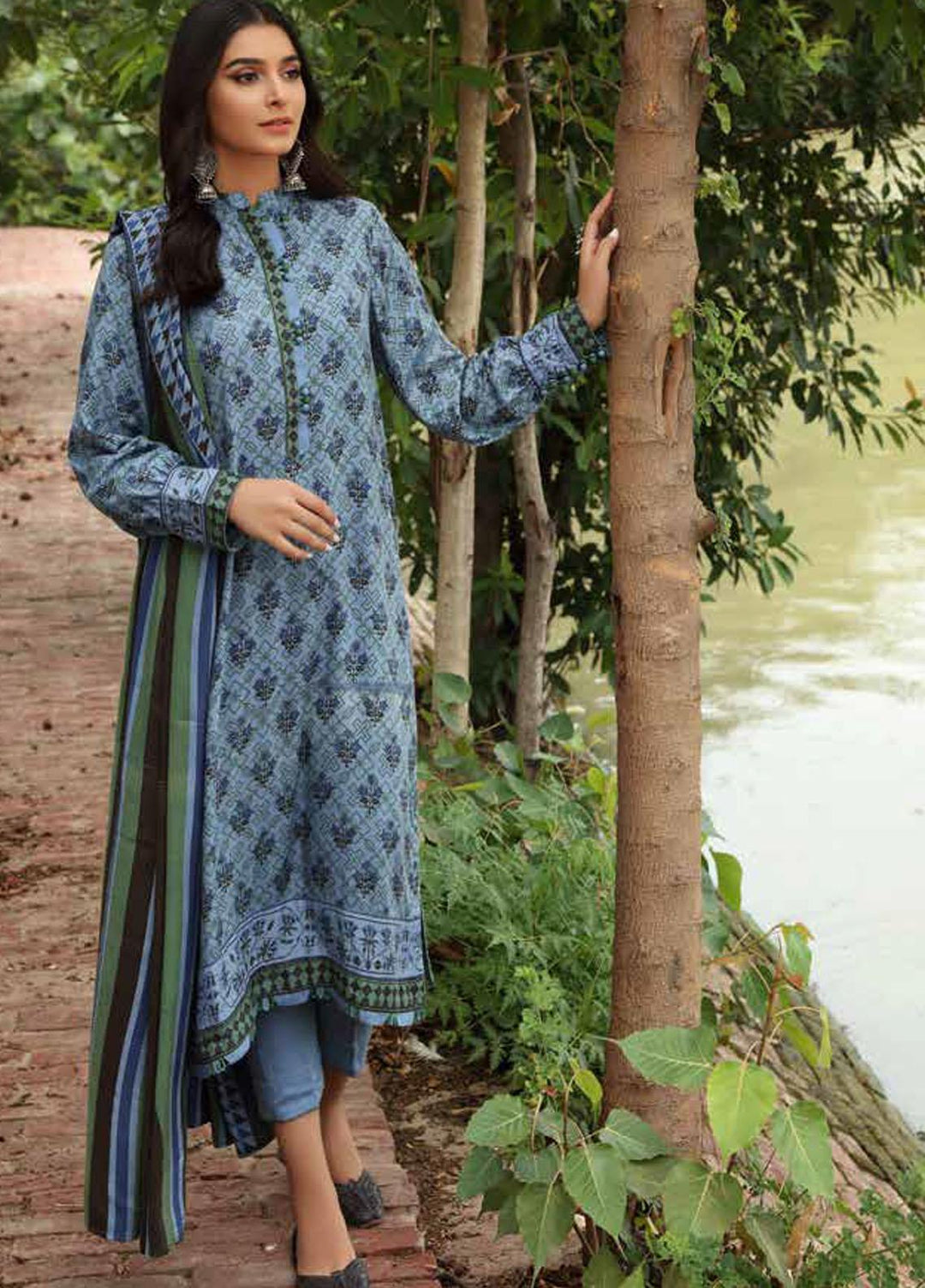 Gul Ahmed Printed Viscose Suits Unstitched 3 Piece GA21JL LT-12011 A - Winter Collection