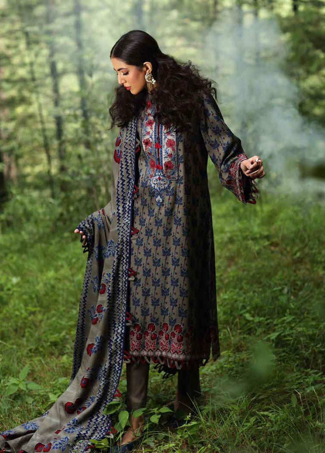 Gul Ahmed Embroidered Viscose Suits Unstitched 3 Piece GA21JL LT-12013 - Winter Collection