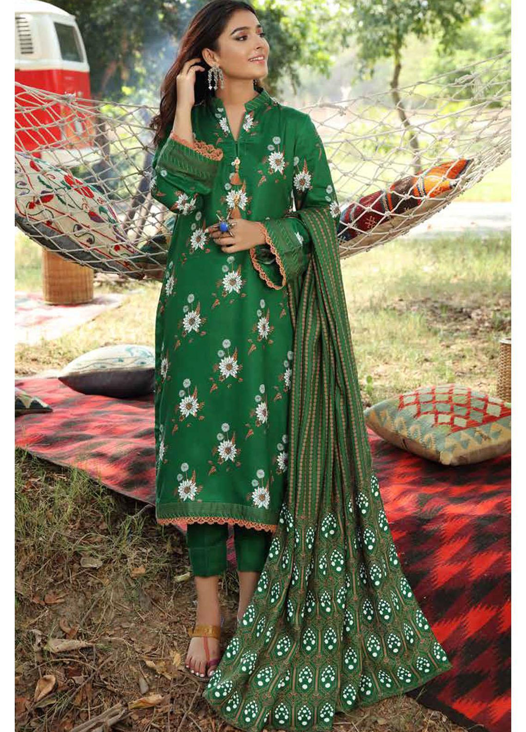 Gul Ahmed Printed Viscose Suits Unstitched 3 Piece GA21JL LT-12017 A - Winter Collection