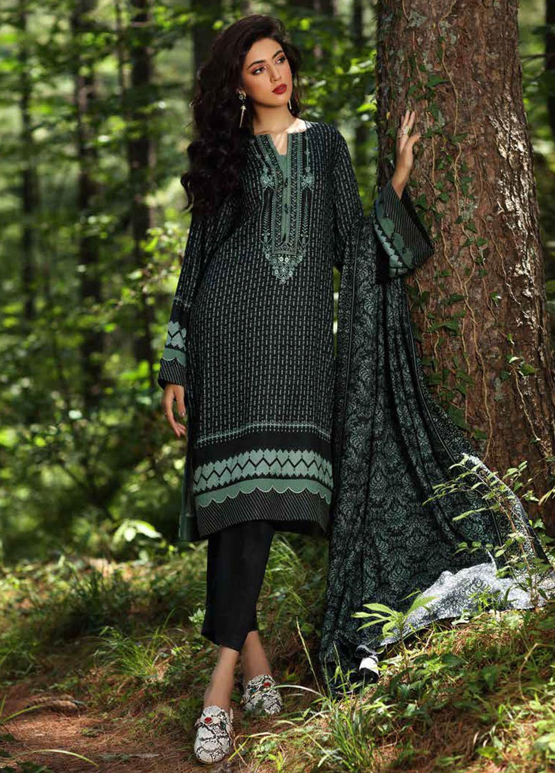Gul Ahmed Embroidered Viscose Suits Unstitched 3 Piece GA21JL LT-12022 - Winter Collection