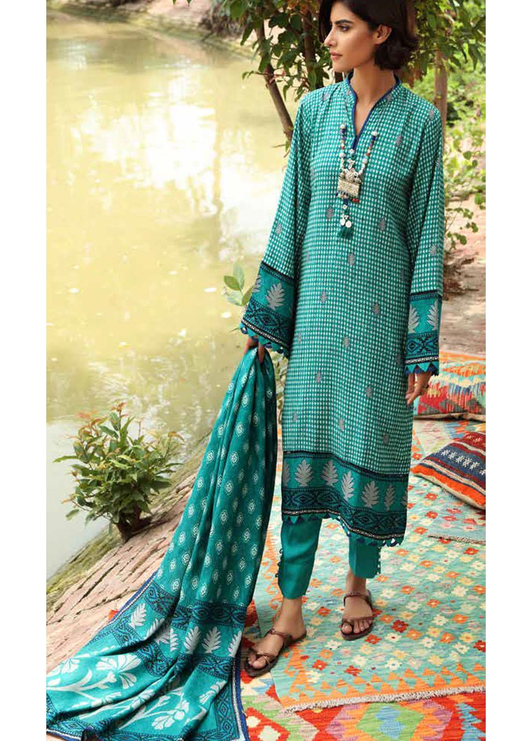 Gul Ahmed Printed Viscose Suits Unstitched 3 Piece GA21JL LT-12024 A - Winter Collection