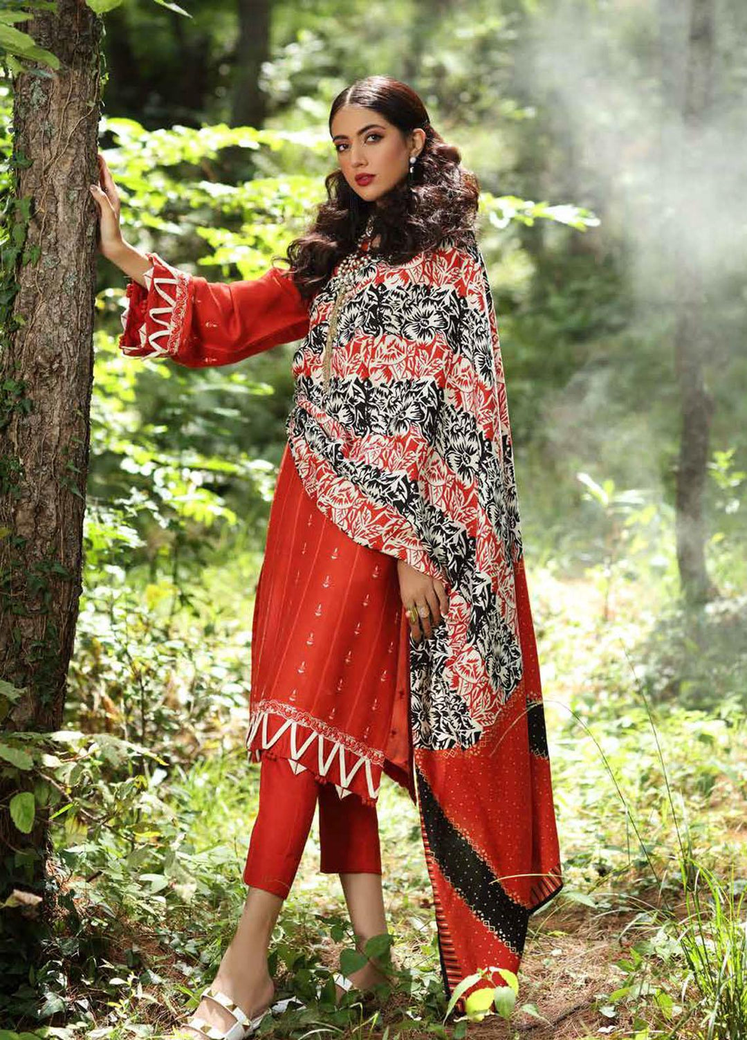 Gul Ahmed Embroidered Viscose Suits Unstitched 3 Piece GA21JL LT-12029 - Winter Collection