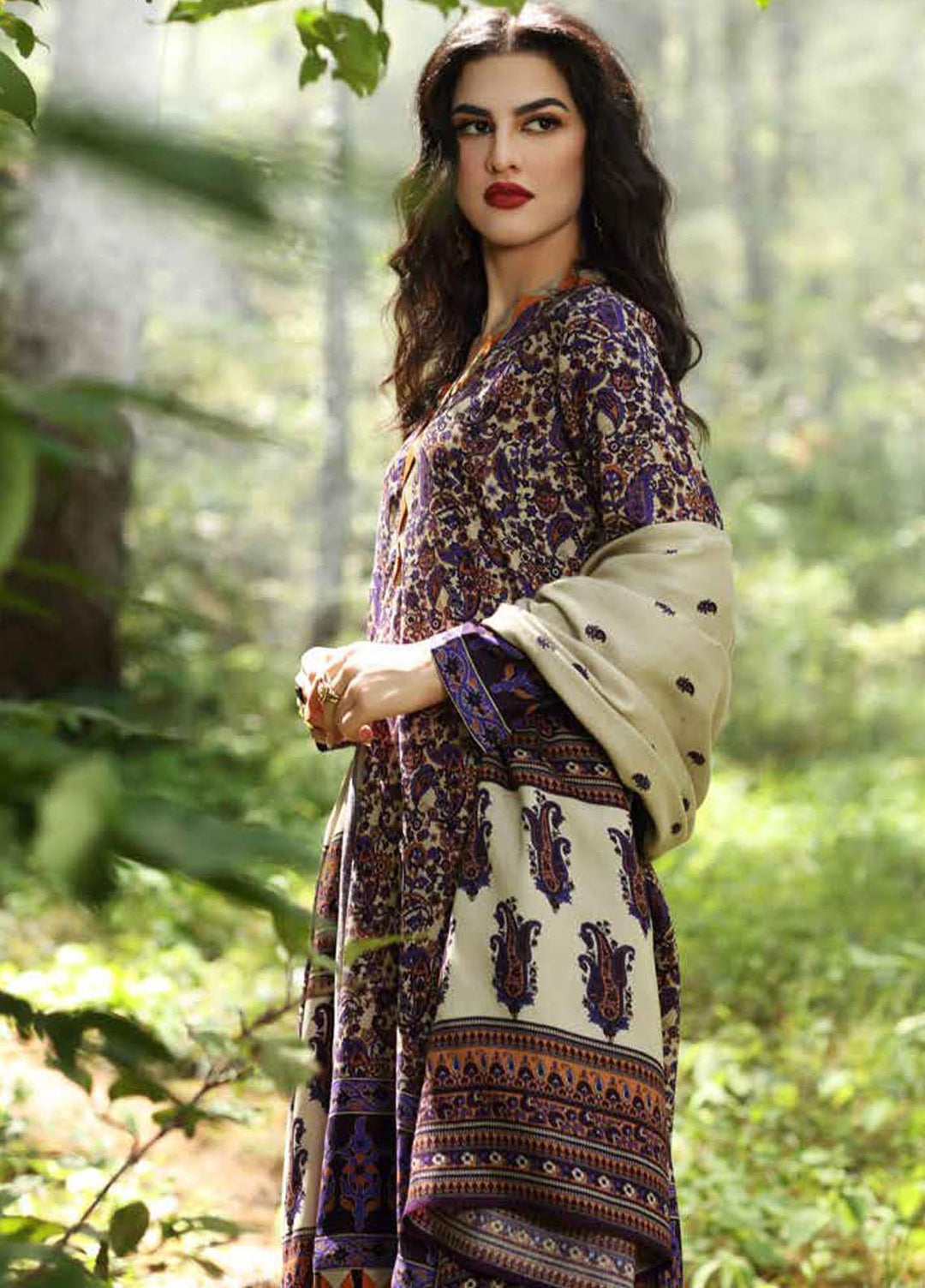 Gul Ahmed Printed Twill Linen Suits Unstitched 3 Piece GA21JL LT-12033 A - Winter Collection