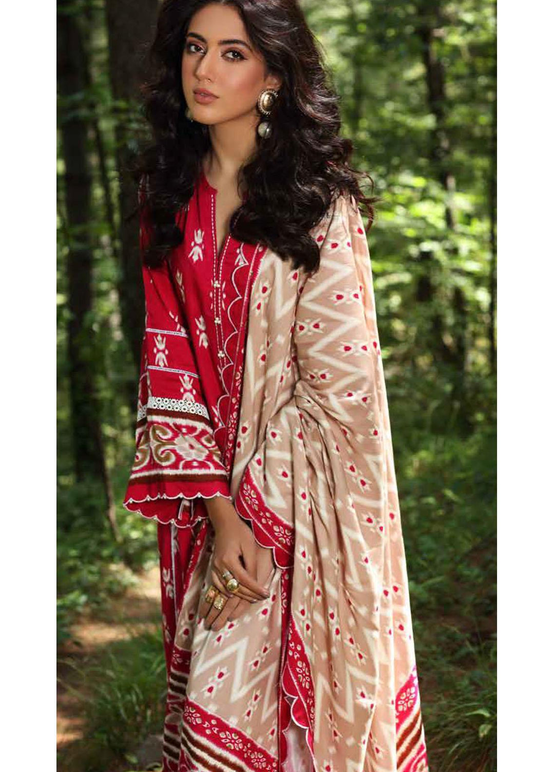 Gul Ahmed Printed Viscose Suits Unstitched 3 Piece GA21JL LT-12034 A - Winter Collection