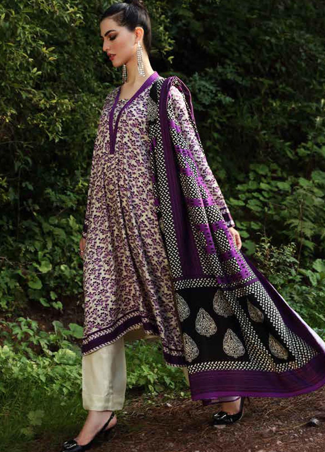 Gul Ahmed Printed Viscose Suits Unstitched 3 Piece GA21JL LT-12035 B - Winter Collection