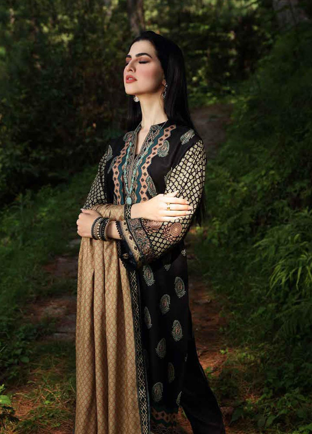 Gul Ahmed Printed Viscose Suits Unstitched 3 Piece GA21JL LT-12036 B - Winter Collection