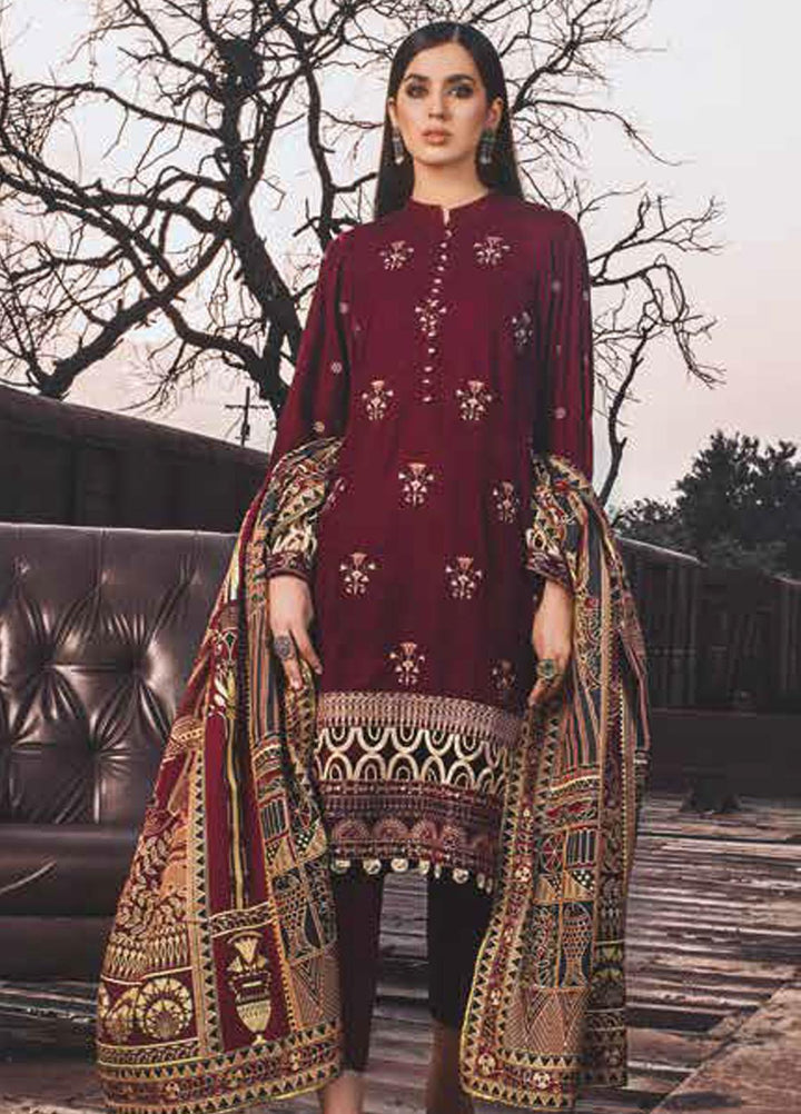 Gul Ahmed Embroidered Velvet Suits Unstitched 3 Piece GA21JL WV-12006 - Winter Collection