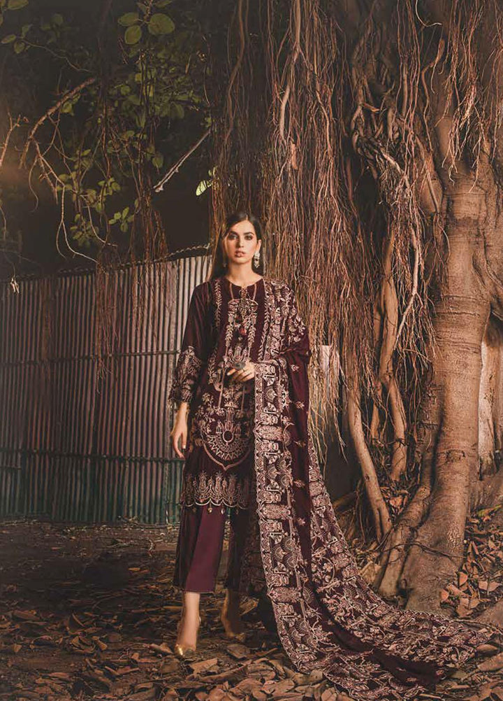 Gul Ahmed Embroidered Velvet Suits Unstitched 3 Piece GA21JL WV-12007 - Winter Collection