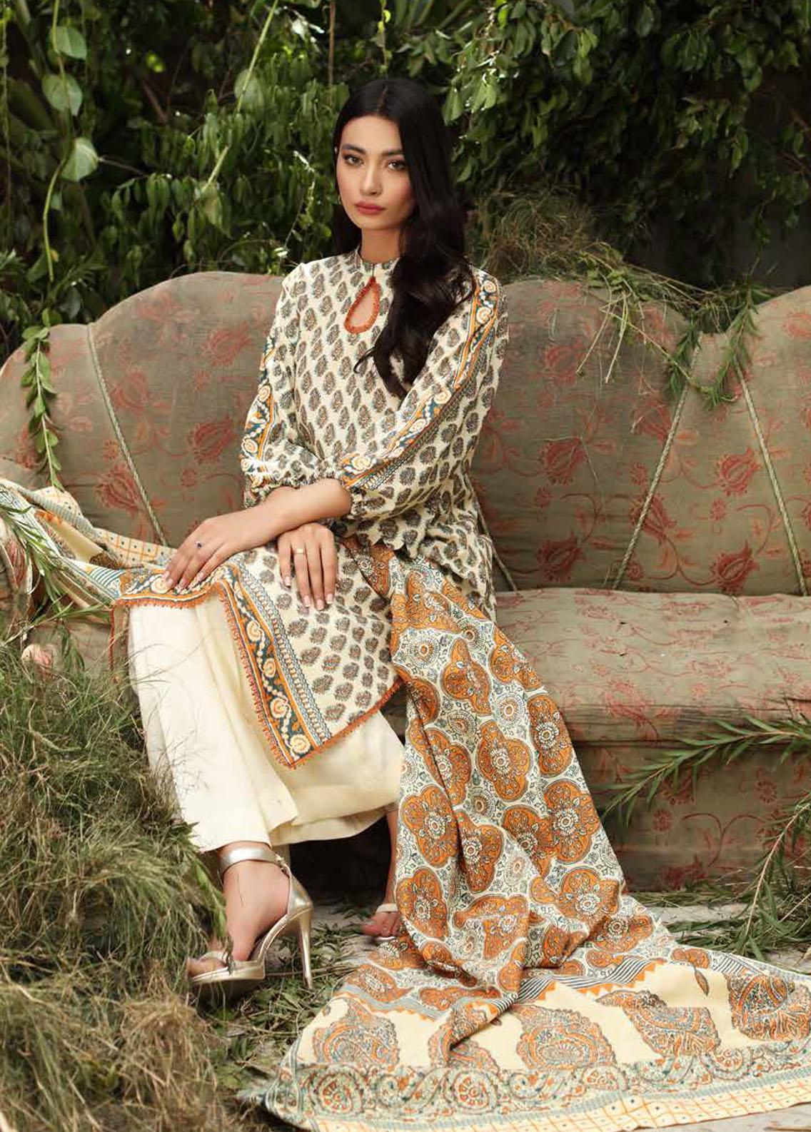 Gul Ahmed Embroidered Karandi Suits Unstitched 3 Piece GA21JL AY-12003 - Winter Collection