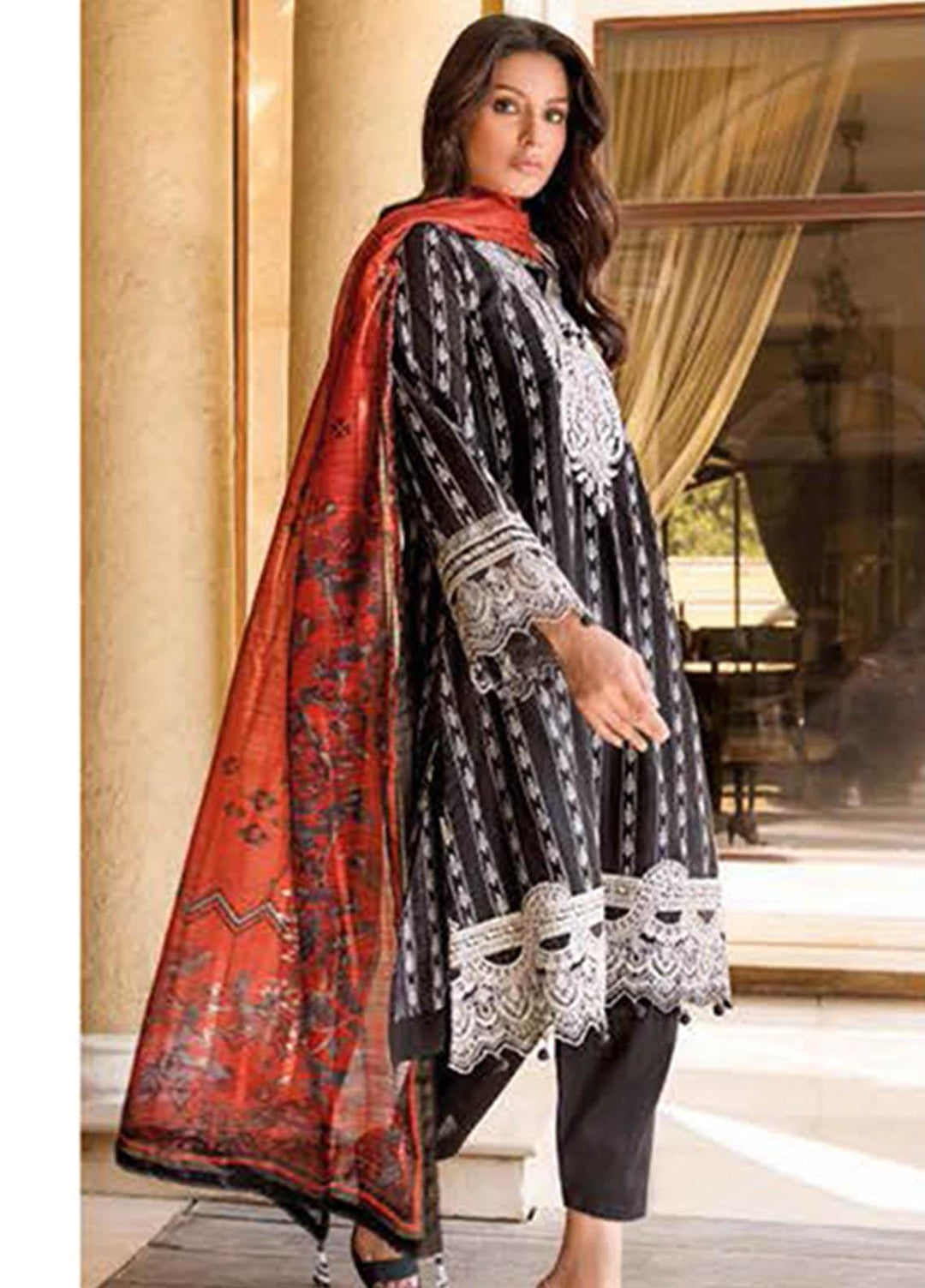 Gul Ahmed Embroidered Lawn Suits Unstitched 3 Piece GA23PS DB-32015 - Summer Collection