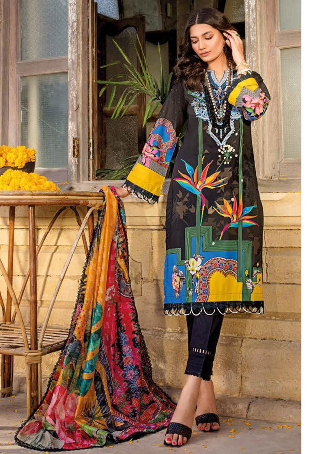Gul Ahmed Embroidered Lawn Suits Unstitched 3 Piece GA23PS DB-32017 - Summer Collection