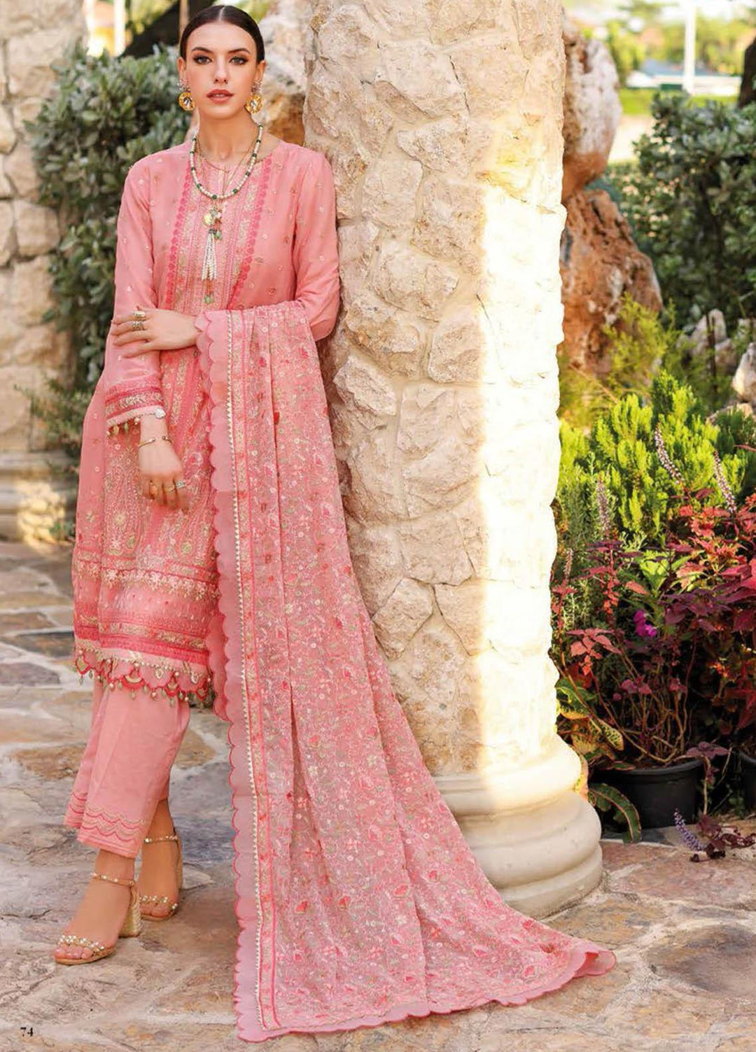 Gul Ahmed Embroidered Lawn Suits Unstitched 3 Piece GA23PS LE-32006 - Summer Collection