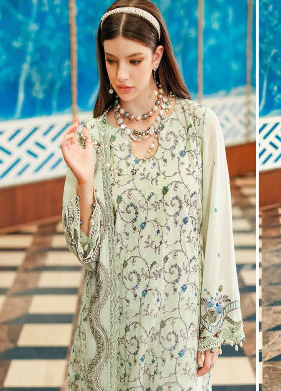Gul Ahmed Embroidered Lawn Suits Unstitched 3 Piece GA23PS LSV-32002 - Summer Collection