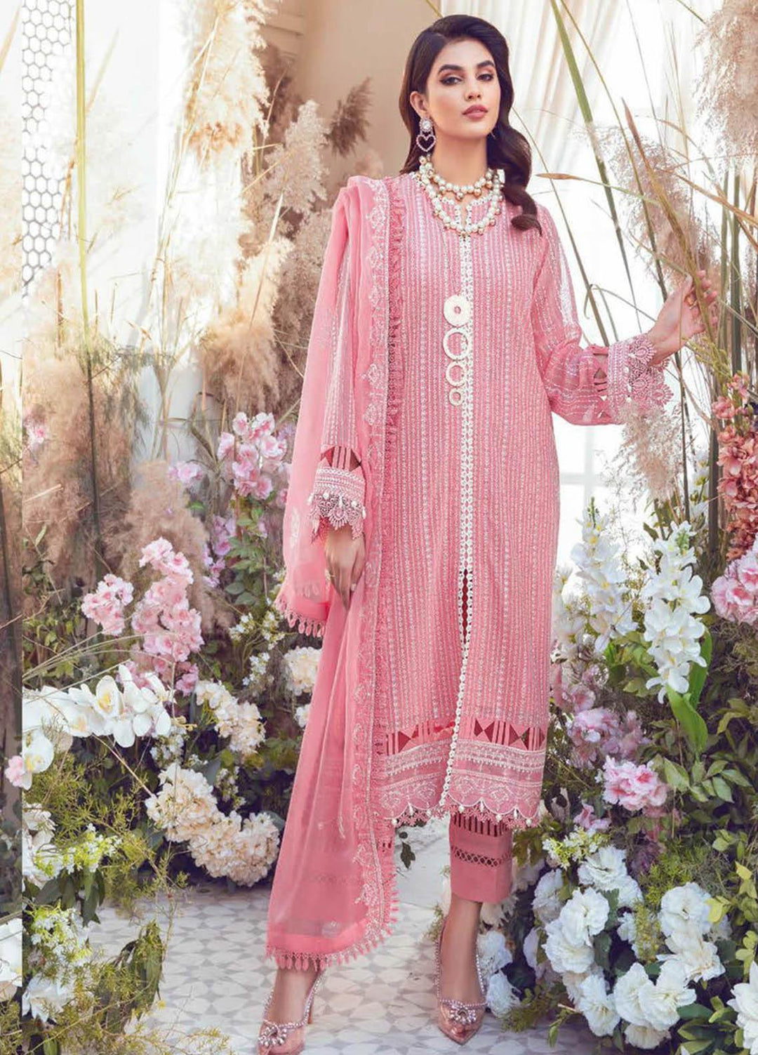 Gul Ahmed Embroidered Lawn Suits Unstitched 3 Piece GA23PS LSV-32003 - Summer Collection