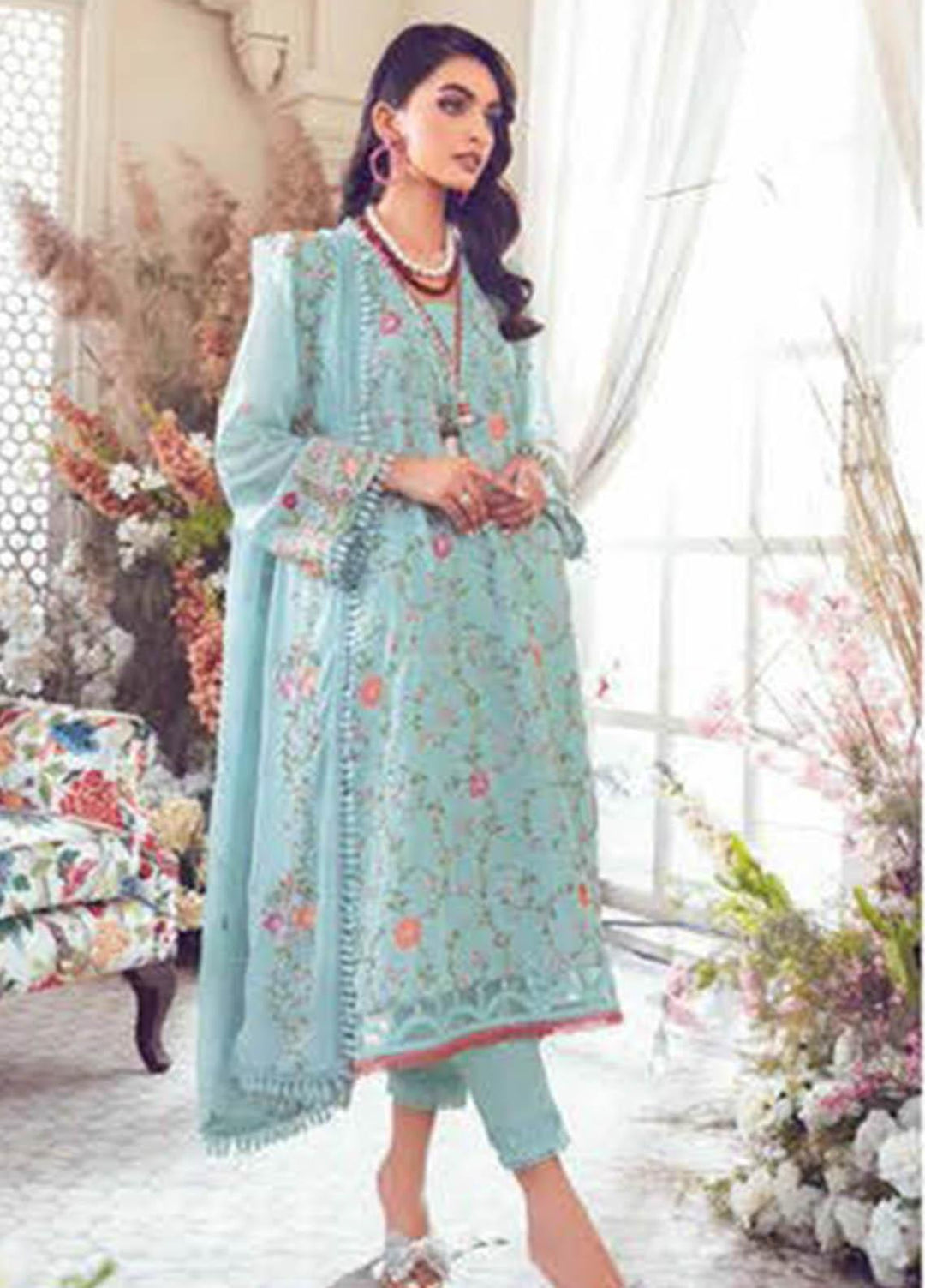 Gul Ahmed Embroidered Lawn Suits Unstitched 3 Piece GA23PS LSV-32004 - Summer Collection