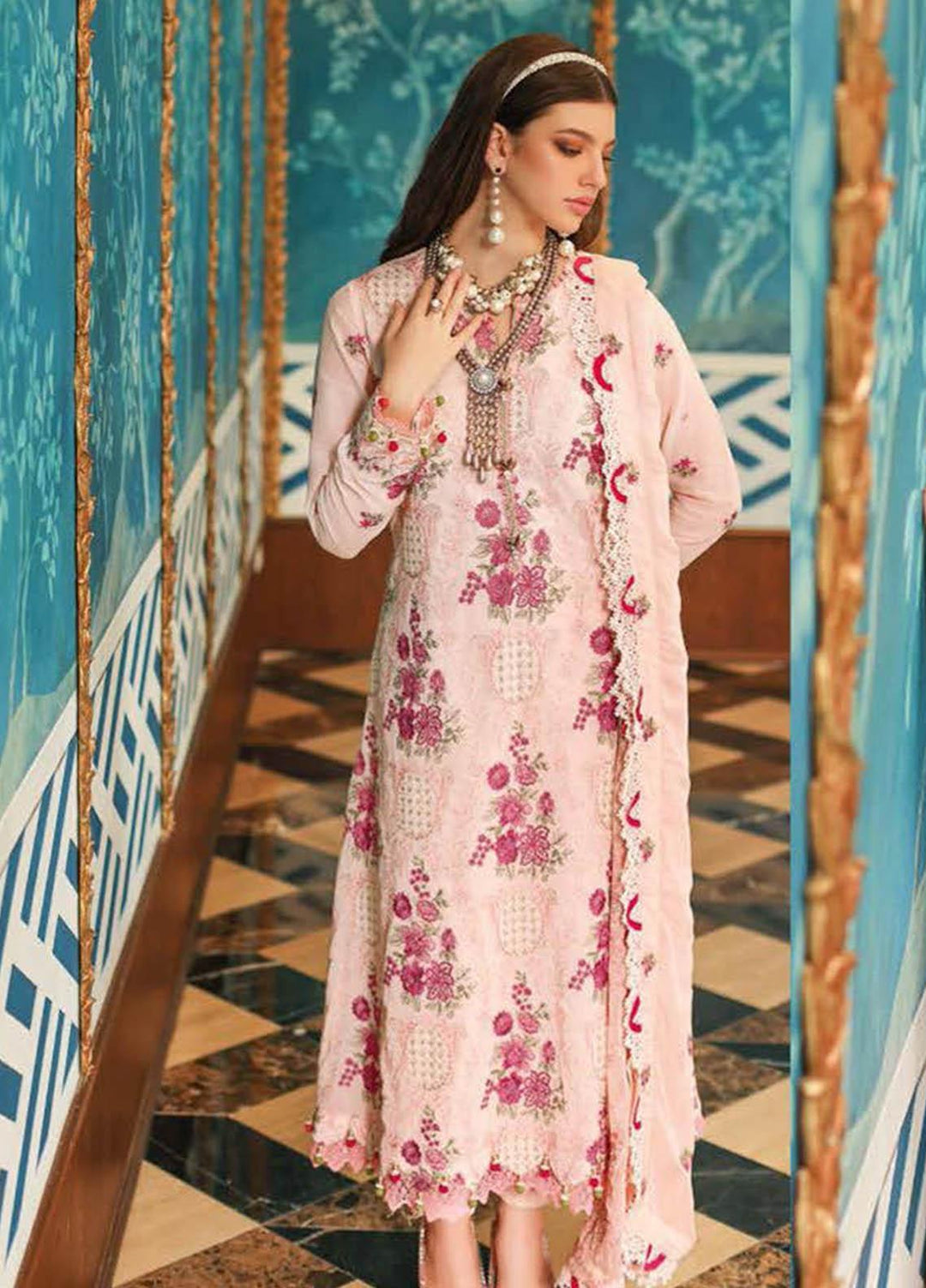 Gul Ahmed Embroidered Lawn Suits Unstitched 3 Piece GA23PS LSV-32006 - Summer Collection