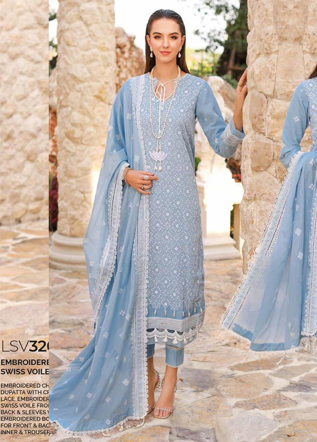 Gul Ahmed Embroidered Lawn Suits Unstitched 3 Piece GA23PS LSV-32013 - Summer Collection