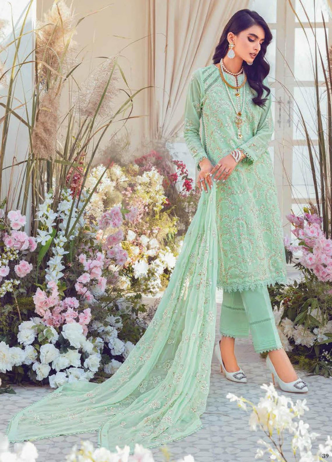 Gul Ahmed Embroidered Lawn Suits Unstitched 3 Piece GA23PS LSV-32015 - Summer Collection