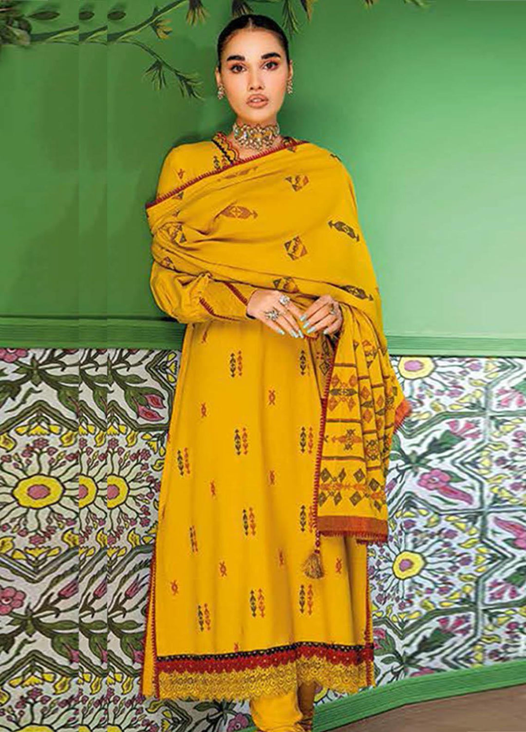 Gul Ahmed Embroidered Lawn Suits Unstitched 3 Piece GA23PS MJ-32005 - Summer Collection