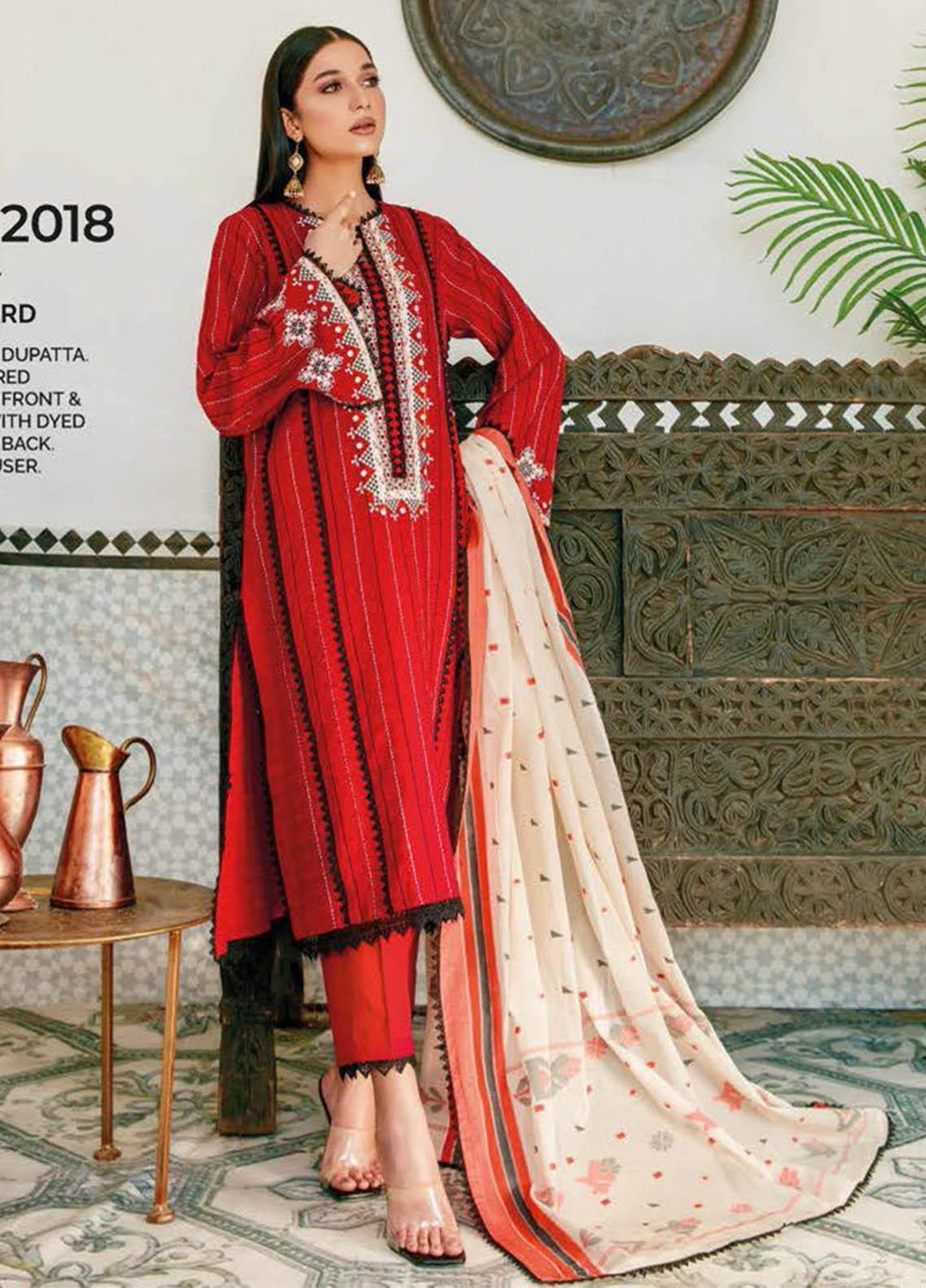 Gul Ahmed Embroidered Lawn Suits Unstitched 3 Piece GA23PS MJ-32018 - Summer Collection