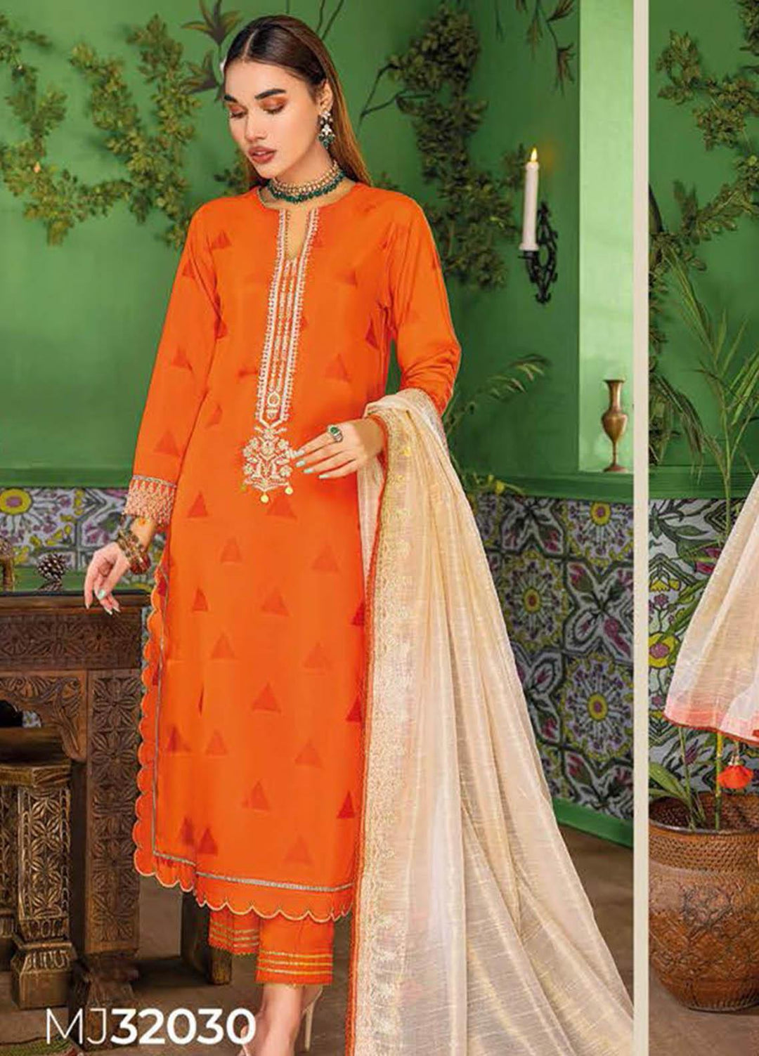 Gul Ahmed Embroidered Lawn Suits Unstitched 3 Piece GA23PS MJ-32030 - Summer Collection