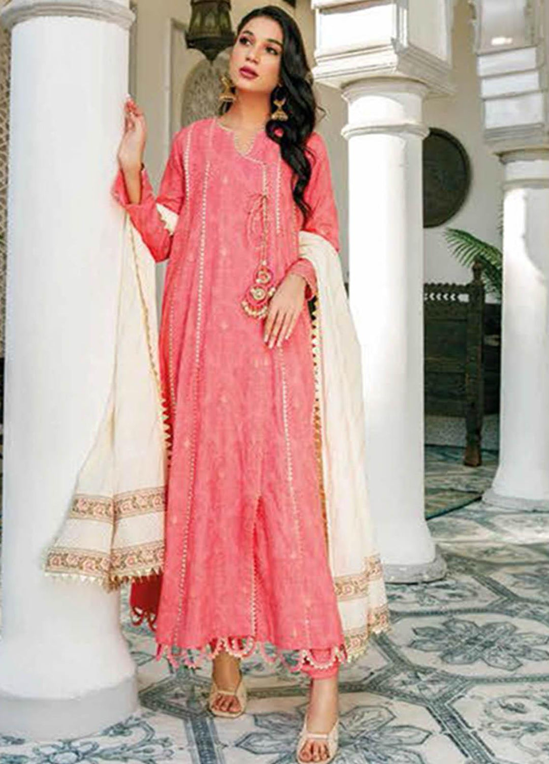 Gul Ahmed Embroidered Lawn Suits Unstitched 3 Piece GA23PS MJ-32034 - Summer Collection