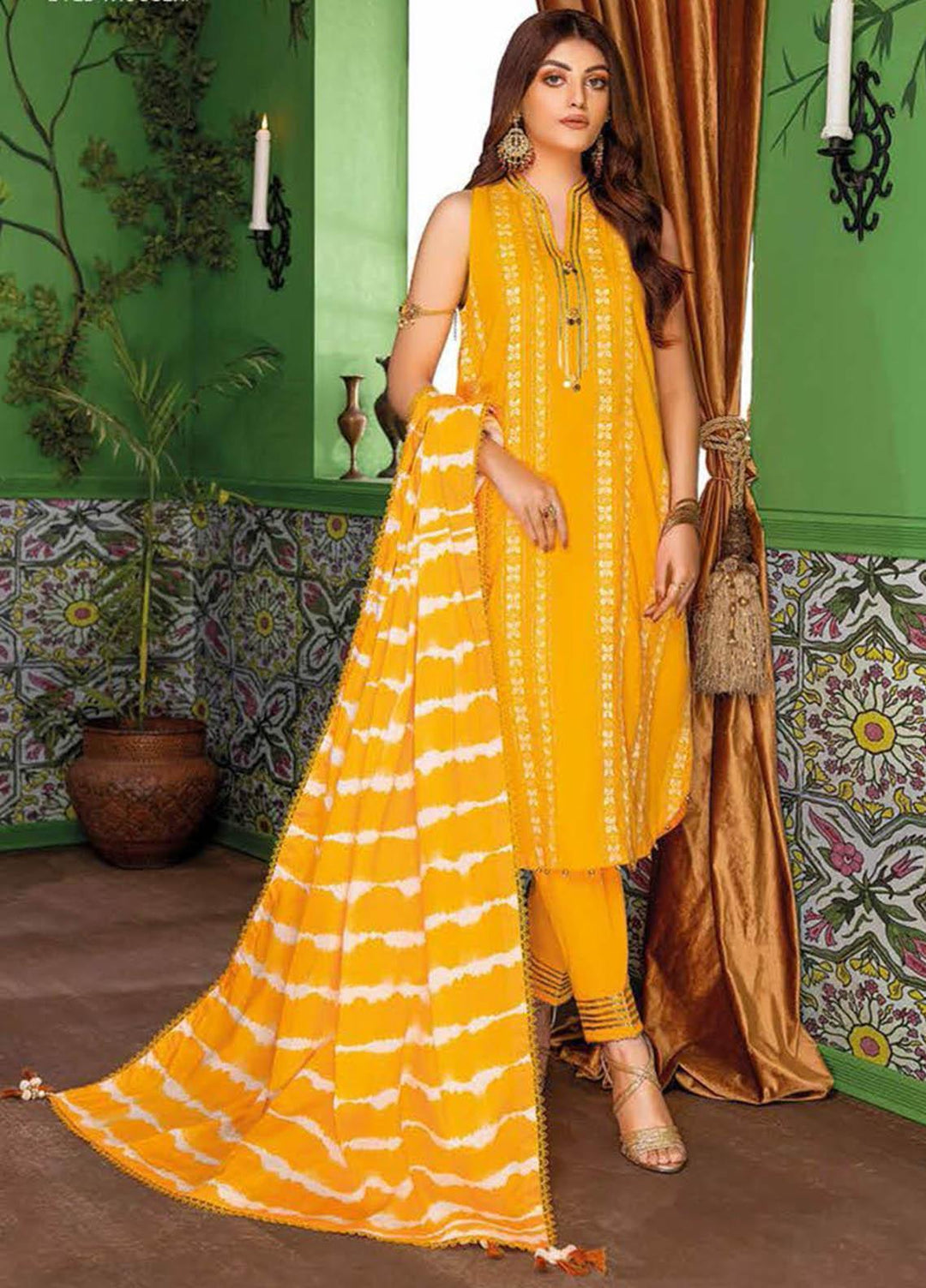 Gul Ahmed Embroidered Lawn Suits Unstitched 3 Piece GA23PS MJ-32036 - Summer Collection